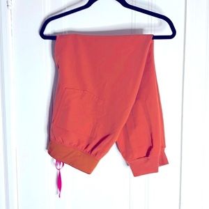 Figs High Waisted Zamora Jogger Scrub Pants Terracotta Size LP